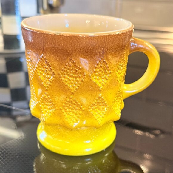 Vintage Other - Vintage Fire King Kimberly yellow/brown mug